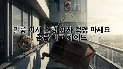 원룸 이사, 소형 이사? 걱정 마세요!  꼼꼼 비교 가이드